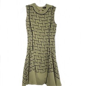 Ohne Titel Sage Geometric Dress with black piping